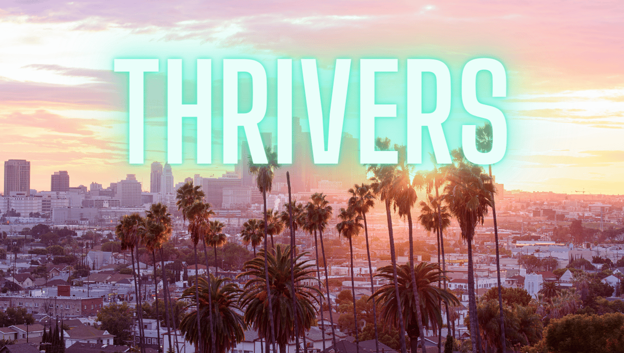 Thrivers series banner celebrating young professionals and success stories.